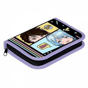 Пенал 1отд. 190*130 ХАТ "Аниме" 35038 глянц.лам.,откидн.планка,с табл.умнож.,мол