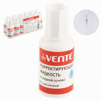 Коррект. жидкость 20гр. deVENTE 4060102 на водн.основе,морозоуст.,с кисточкой