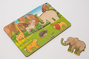 Пазл Дикие животные (6эл,27х19см) Па 22