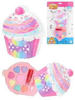 Набор детской косметики (тени для век-7шт/ помада для губ -1шт/ аппликатор-1шт) КС-0426