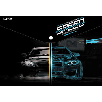 Папка-конверт на кнопке А4 (330*235мм) deVENTE "Speed Car" 3071987 непрозр.с рис