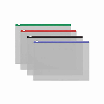 Папка на молнии B5 (289*214мм) EK "Fizzy Clear" 50327 Zip,прозр.,цв.молн.,пласти