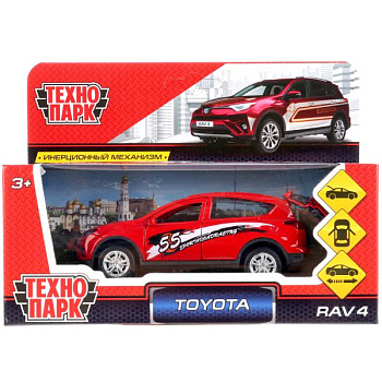 Машина Технопарк металл. Toyota Rav4 Спорт (12см) откр.дв,багаж,в/к RAV4-S