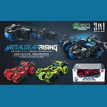 Бэтмотомобиль 3в1 MY66-M1221 (метал.) на батар. в/к