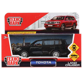Машина Технопарк металл. Toyota Land Cruiser чёрный (12,5см) дв,инер,в/к CRUISER-BK