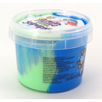 Слайм Прихлоп зефирка (100гр) синий/зеленый 00428