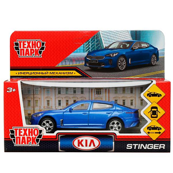 Машина Технопарк металл. Kia Stinger синий (12см) дв,багаж,инерц,в/к STINGER-12-