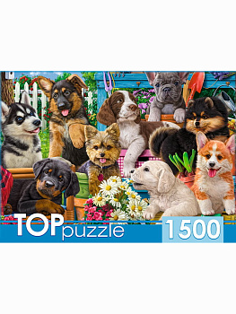 Пазлы (1500эл) Компания щенков в саду ХТП1500-1588