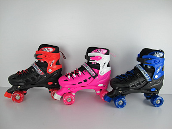 Ролики-квады PVC (L-39-42) 3цв. в\к G905/F33088