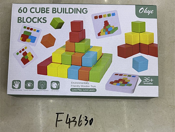 Головоломка-Конструктор из дерева (60шт кубики с карточками) в/к F43630