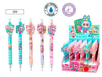 Ручка детск. авт. гелевая MAZARI "Зубастик" 291 синяя,пулевидн.,0,5мм,асс.