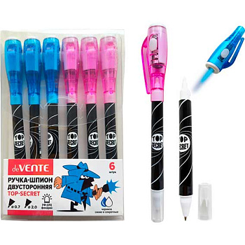 Ручка-шпион шар. deVENTE "Top-Secret" 5073411 двуст.,синяя,0,7мм,након.с невид.ч