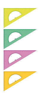 Треугольник СТАММ 30град./16см "Neon Crystal" ТК01 с транспортиром,цв.асс.