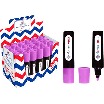 Маркер текст. ATTOMEX 5045355 фиолетовый,скош.1-5мм,плоск.корп.