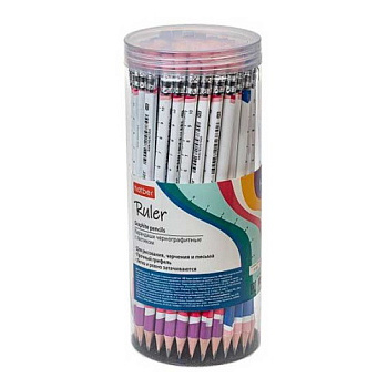 Карандаш ч/гр. с ласт. ХАТ "Ruler" 076495 НВ,трёхгр.корп.,заточ.,асс.,пластик.туба