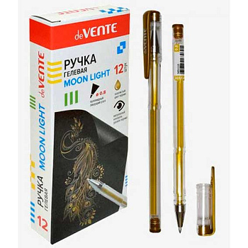 Ручка гелевая deVENTE "Moonlight" 5051115 д/рис.на чёрн.бум,0,8мм,золот.чернила