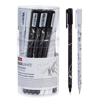 Ручка гелевая ХАТ "Black&White" 087496 чёрная,0,5мм