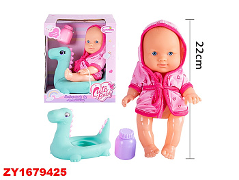 Пупс HX626-1 22см с набором для купания в/к