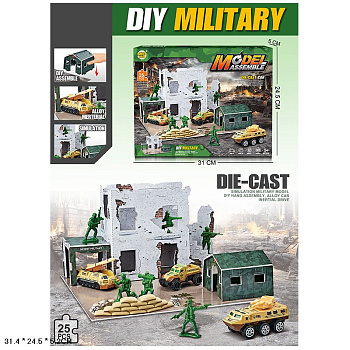 Конструктор MH-158 "Штурмовой отряд" с авто (25дет.) в/к