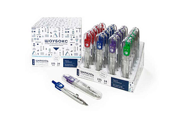 Циркуль метал. ГЛОБУС ЦЧП-40 (син.,зелен.,красн.,фиолет.)