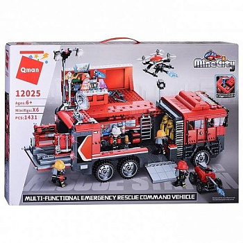 Мини-конструктор 12025 Пожарная машина (1431дет) в/к