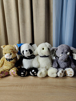 ММ.Звери 21см с платочком 5видов D38122