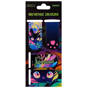 Закладки магнитные КОКОС "Tropical cat" (4шт) 250591 250591