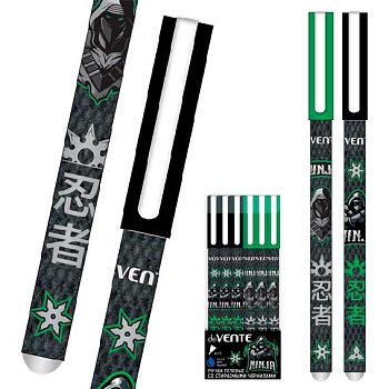 Ручка гелевая "Пиши-стирай" deVENTE "Ninja Warrior" 5051368 синяя,0,5мм,с ласт.,