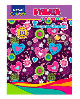 Бумага цв. мелов. А4 10л.10цв. MAZARI M-16610 (зол.+сер.)