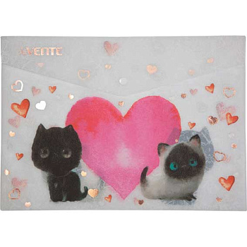 Папка-конверт на кнопке А4 deVENTE "Кусь" 3079269 мат.полупрозр.,волокн.факт.,18