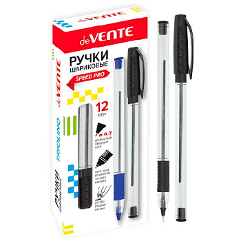 Ручка масл. шар. deVENTE "Triolino Crystal" 5073839 черн.,0,7мм,игольч.нак.,трёх