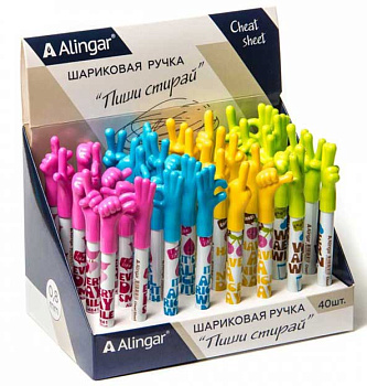 Ручка шар. "Пиши-стирай" ALINGAR "Веселые пальчики" AL4841 синяя 0,8мм цв.корп.,