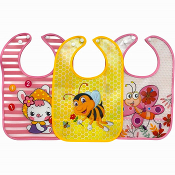 Бусинка Нагрудник на кнопке с карманом ПВХ (34*23см) 1307