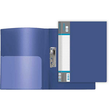 Папка с зажимом deVENTE А4 3110707 "Daily" 700мкм синяя фактура "песок", внутр.