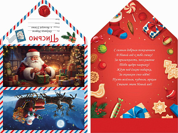 Письмо от Деда Мороза Дед Мороз везет подарки (уф-лак) ПД-5975