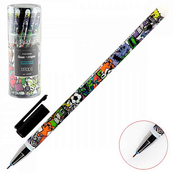 Ручка гелевая "Пиши-Стирай" КОКОС "Monsters" 206939 синяя 0,5мм,пласт.уп.