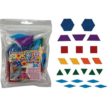 Набор магнитов deVENTE "Фигуры" 8071904 (24шт),пластик,сред.размер,цв.асс.