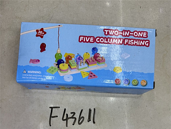 Головоломка-Игра из дерева 2в1 рыбалка+геом.фигуры F43611