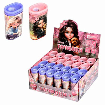 Точилка с контейнером 1отв. ФЕНИКС "Верные друзья" 69643 полистирол,роз./сирен.,2,8*1,9*4,9см,асс. 6