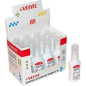 Коррект. жидкость 10мл deVENTE 2в1 4060105 бытросох.,с кисточкой,с метал.након.