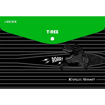 Папка-конверт на кнопке А4 deVENTE "Jurassic Adventure" 3079278 непрозр.с рис.,1