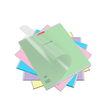 Тетрадь 48л. (линейка) А5+ EK "Классика CoverPrо" 56385 пластик.обл.,асс.