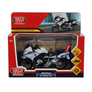 Машина Технопарк металл. Мотоцикл BMW R1200 RT белый (13см) свет,звук,подв.дет,в/к R1200-13SLPOL-WH