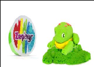 Пластилин кинетический Зефир "Тропический лягух" (зеленая) 150гр в банке