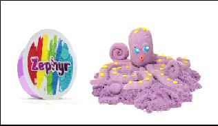 Пластилин кинетический Зефир "Скромная осьминожка" (фиолетовая)150гр в банке