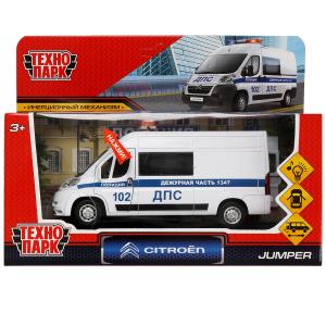 Машина Технопарк металл. Citroen Jumper Полиция белый (14см) свет,звук,дв,инер,в