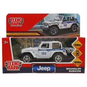 Машина Технопарк металл. Jeep Wrangler Rubicon Полиция (11см) дв,баг,в/к RUBICON