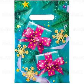 Пакет НГ с вырубной ручкой 20*30/30мкм ПВД Феерия (100/2000) 13272