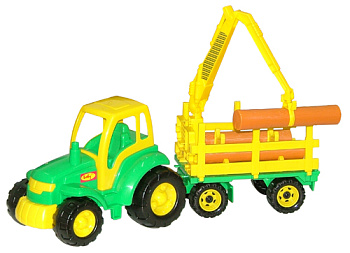 Трактор Чемпион + прицеп-лесовоз (68х22,5х26см) в/сет 8229 (Полесье)