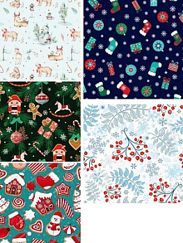 Бумага упак. Новогоднее чудо (70х100см,1л,5диз,шоубокс) УБ-6492